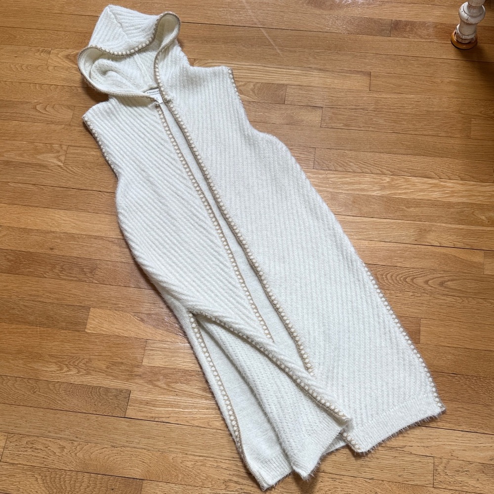 Francesca’s Hooded Open Cardigan Vest S/M